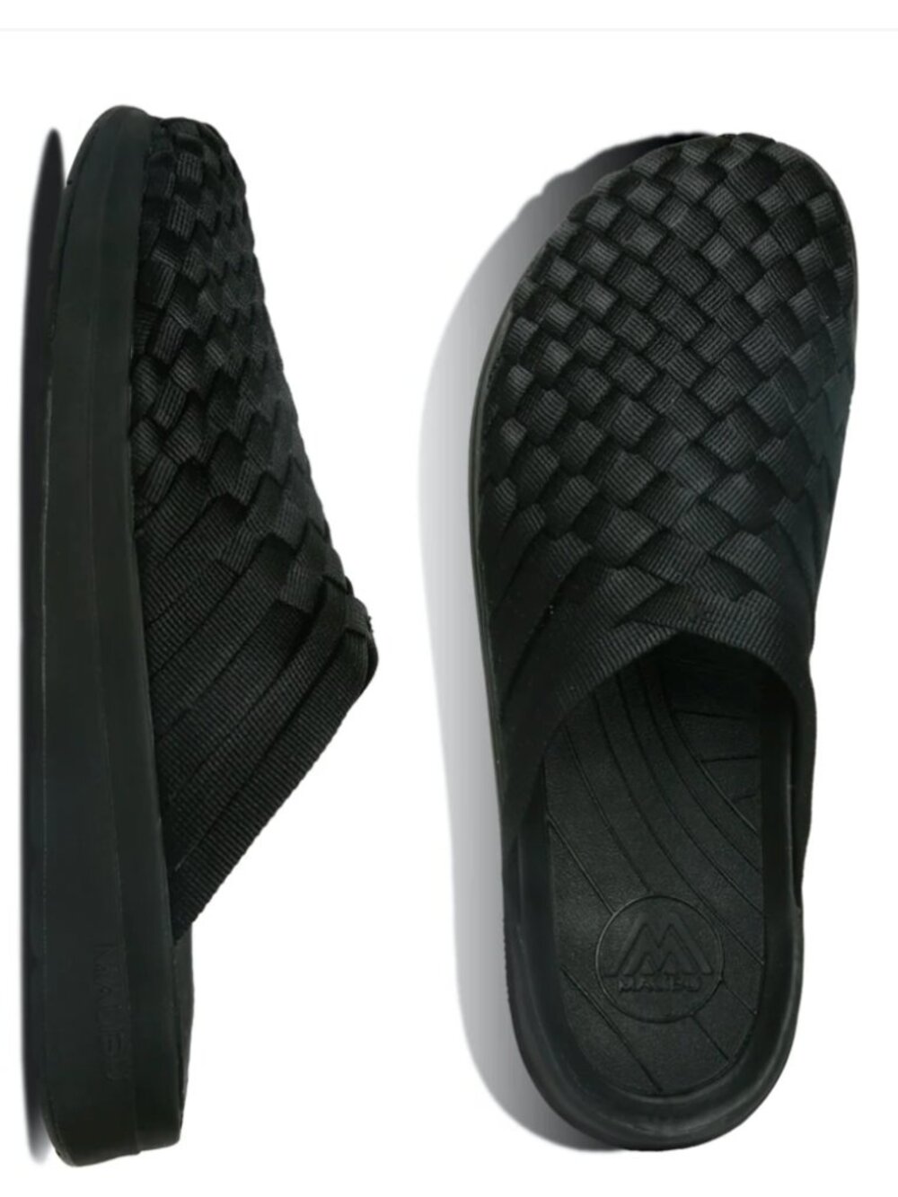 Malibu platform sandal / clog - Colony style, all black, size 37.5